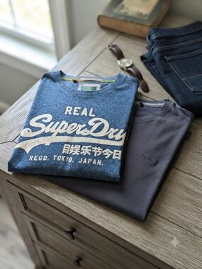Hugo Boss & Superdry Men's T-Shirt Bundle | Size Large | Slim Fit & Vintage Grap